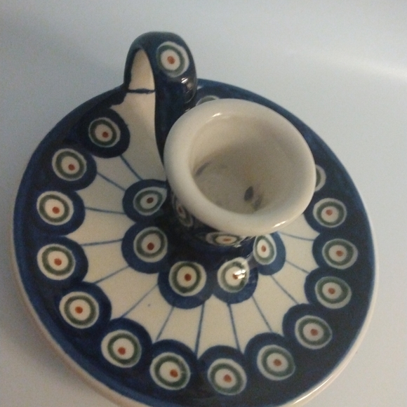 Boleslawiec Polish Hand Painted Candle Holder. - Picture 2 of 4